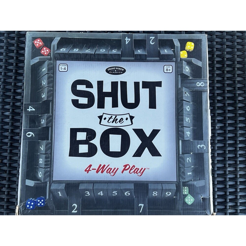 Front Porch Classics SHUT the BOX 4 - Way Play Game- Ages 8+ (1-4 Players)